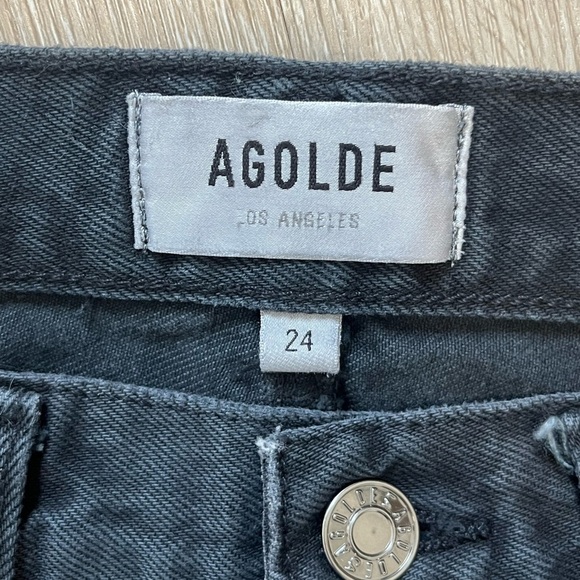 Agolde Liv Black Denim Mini Skirt - Picture 9 of 11